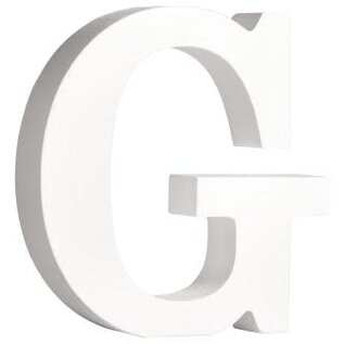 letters G , wit, 11cm, Dikte 2 cm