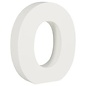 Houten nummer 0 , wit, 11cm, dikte 2 cm