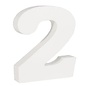 Houten nummer2 , wit, 11cm, dikte 2 cm