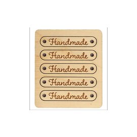Houten label Handmade 9x50mm