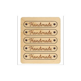 Houten label Handmade 9x50mm