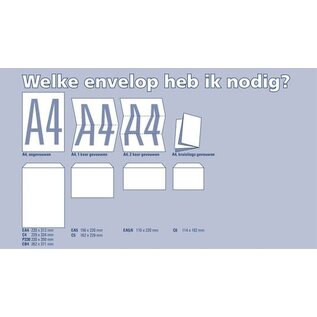 Envelop 162x229 C5 dienst plakstrip wit 80gr 50 stuks
