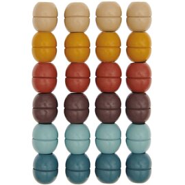 Macramé kralen hout aarde kleuren 19x22mm 24 stuks