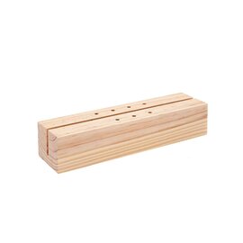 Houten standaard voor metalen ringen 18x5x4cm