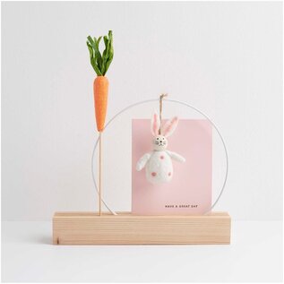 Houten standaard voor metalen ringen 26x5x4cm