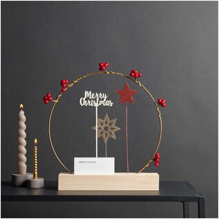 Houten standaard voor metalen ringen 26x5x4cm