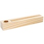 Houten standaard voor metalen ringen & kaarten met kaarsenhouder 26x5x4cm