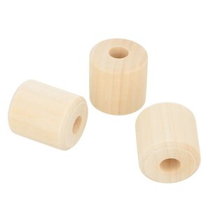 Houten Cilindervormige Parels Ø2,8cm  3,2cm - 3st.