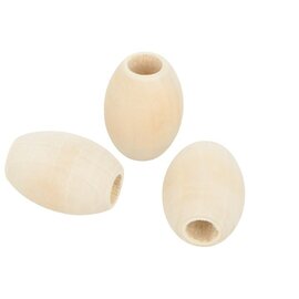 Houten ovalen Parels Ø2,2  3cm - 3st.