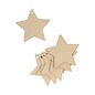 6 houten etiketten ster