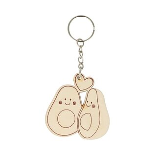 Houten sleutelhanger advocado