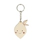 Houten sleutelhanger citroen