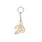 Houten sleutelhanger banaan