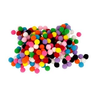 250 Pompons 1,5 cm - 10 kleuren