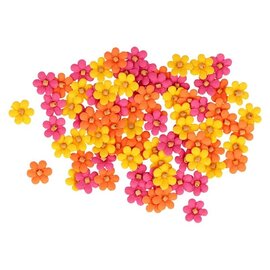 80 katoenenbloemen roze
