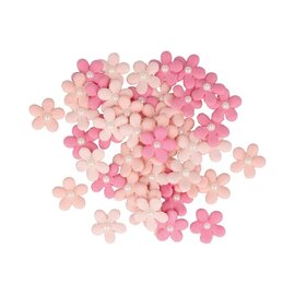 50 katoenenbloemen roze