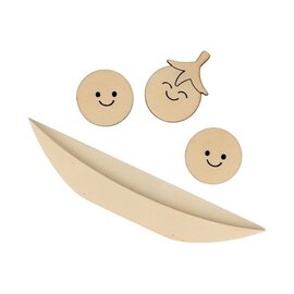 3 ronde houten silhouetten