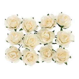 Witte rozen met draad 30 mm 12 stuks