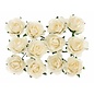 Witte rozen met draad 30 mm 12 stuks