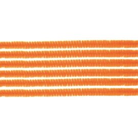 Chenille draad - pijpenragers, oranje, 50cm - 10 stuks