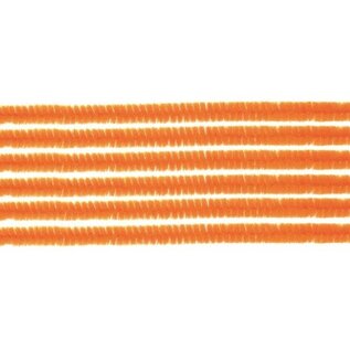 Chenille draad - pijpenragers, oranje, 50cm - 10 stuks