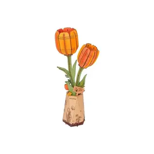 DIY Houten Bloem Orange Tulip, Oranje Tulp