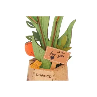 DIY Houten Bloem Orange Tulip, Oranje Tulp