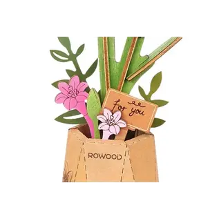 DIY Houten Bloem Pink Lily, Roze Lelie, Robotime,