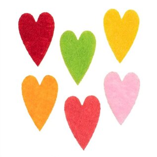 Vilt harten 2cm diverse kleuren 30st.