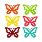 6 vilten vlinders, diverse kleuren 6cm