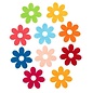 Viltbloemen 4cm diverse kleuren 10st.