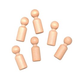 Houten pionnen  13x38mm 6st.
