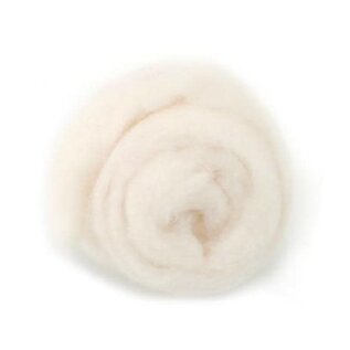 witte 100% natuurlijke schapenwol 50g