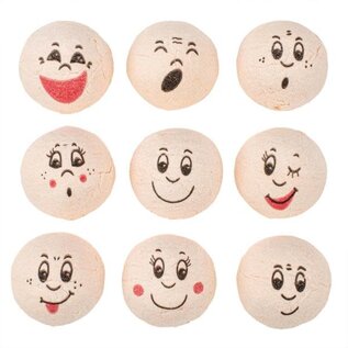 Wattenbolletjes met gezicht 25mm, 9 stuks