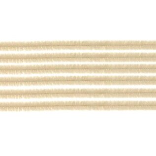 Pijpenragers-chenilledraad beige 50cm, 10st