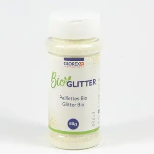 Bio Glitter fijn, 60g wit