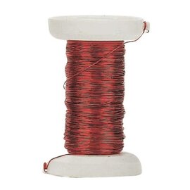 Rood gelakt ijzerdraad 0,25mm 40m