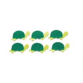 Vilt schildpadden 7cm groen 6st.