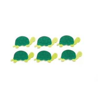 Vilt schildpadden 7cm groen 6st.