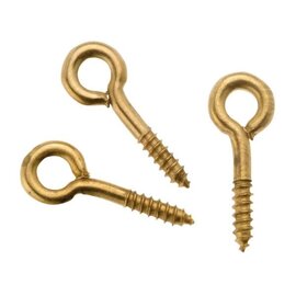 Mini oogbout 8 x 3 mm gesloten / messing geplateerd 24 st.