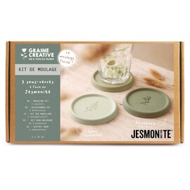 Jesmonite DIY Kit 3 Onderzetters met Bladeren Motief
