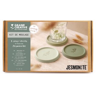 Jesmonite DIY Kit 3 Onderzetters met Bladeren Motief