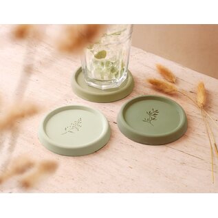 Jesmonite DIY Kit 3 Onderzetters met Bladeren Motief