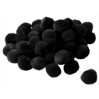 POMPONS 15MM ZWART 45st.