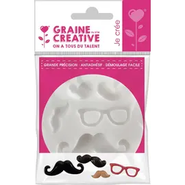 Silicone mal (mini) snor & bril