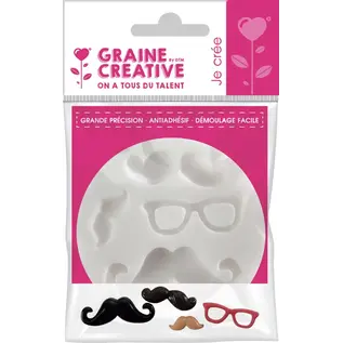 Silicone mal (mini) snor & bril