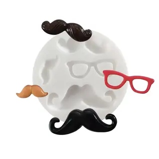 Silicone mal (mini) snor & bril