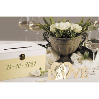 Houten Kist - Urne met Gleuf 24x16x13 cm