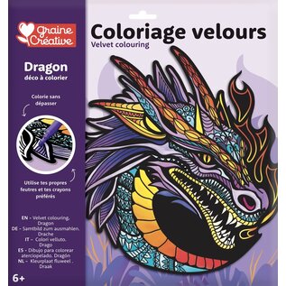Velours Kleurplaat 30x30 cm - Draak