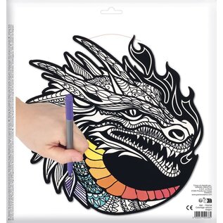 Velours Kleurplaat 30x30 cm - Draak
